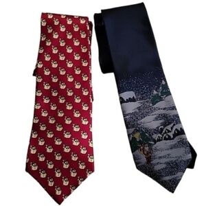 2 100% Silk Ties, Joseph & Feiss, and a Dillard's Christmas Tie